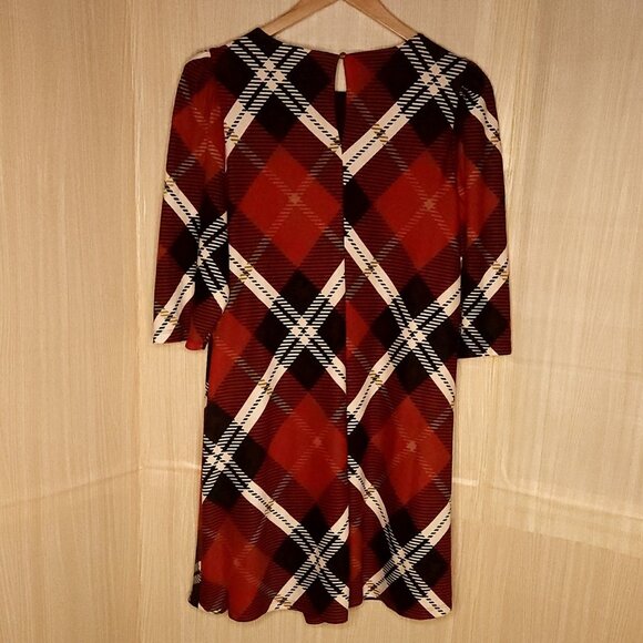 JH Womens New Plus Plaid Red Shift Dress - Picture 2 of 10